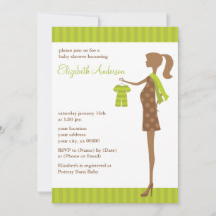 Green Chic Mom To Be Baby Shower Invitation