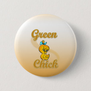 Green Chick 2 Inch Round Button