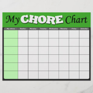 Green Children's Chore Charts Flyer
