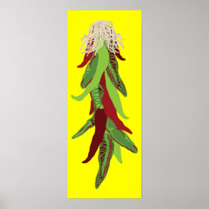 green chile peppers poster