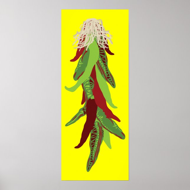 green chile peppers poster (Front)