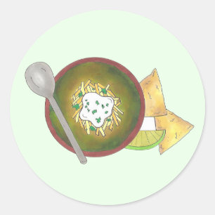 Green Chili Chilli Chile Verde Colorado Tex Mex Classic Round Sticker