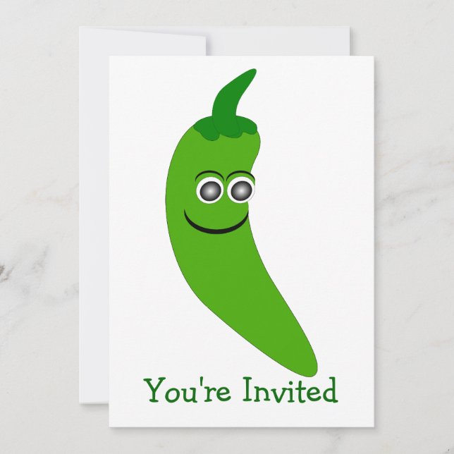 Green Chili Pepper Any Occasion Invitation (Front)