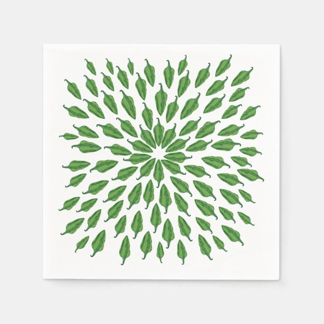 Green Chili Peppers Napkin (Front)