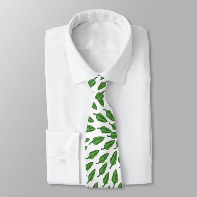 Green Chili Peppers Tie (Tied)