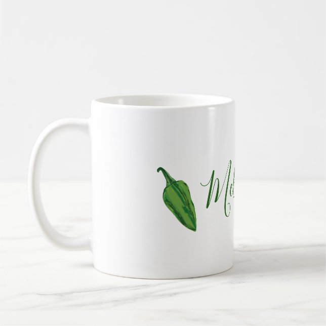 Green Chilli Peppers  personalized Coffee Mug (Left)