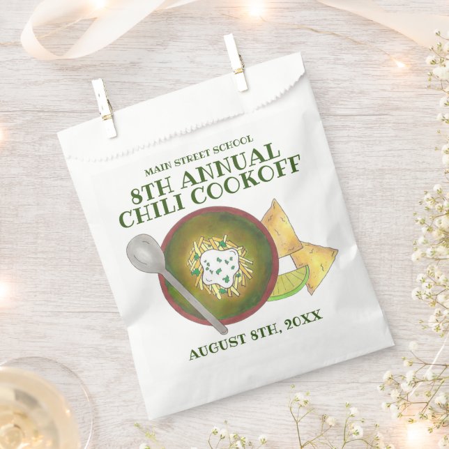 Green Chilli Verde Chili Cookoff Cook-Off Food Favour Bag (Clipped)