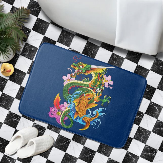 Green Chinese Dragon Koi Bath Mat (Creator Uploaded)
