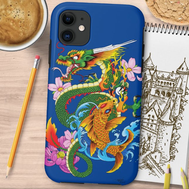 Green Chinese Dragon Koi Case-Mate iPhone Case (Creator Uploaded)