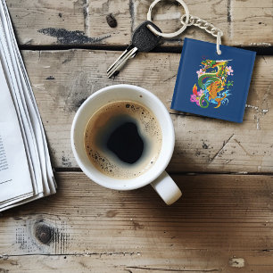 Green Chinese Dragon Koi Keychain