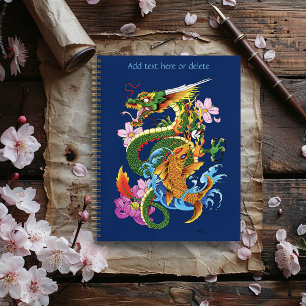 Green Chinese Dragon Koi Notebook