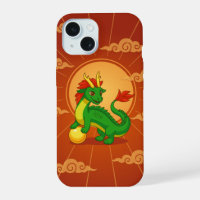 Green Chinese Dragon on Red