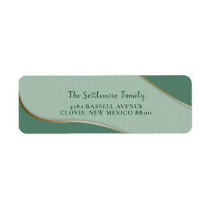 Green Chinoiserie Abstract Cloud Pattern Gold Line