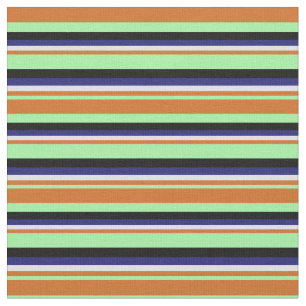 Green, Chocolate, Lavender, Midnight Blue & Black Fabric