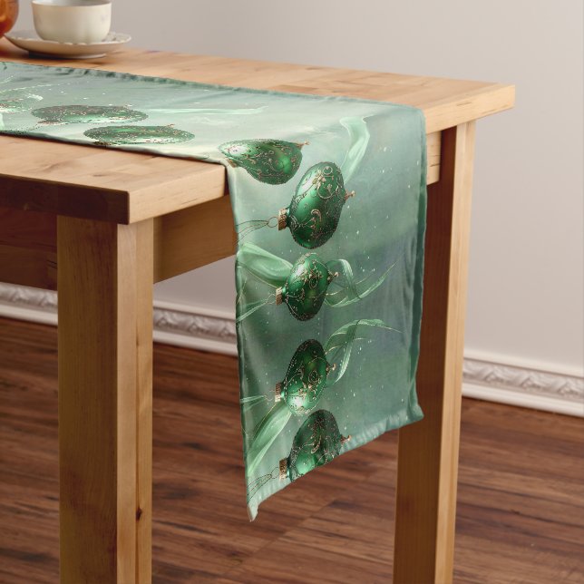 Green Christmas Ball Table Runner (In Situ)