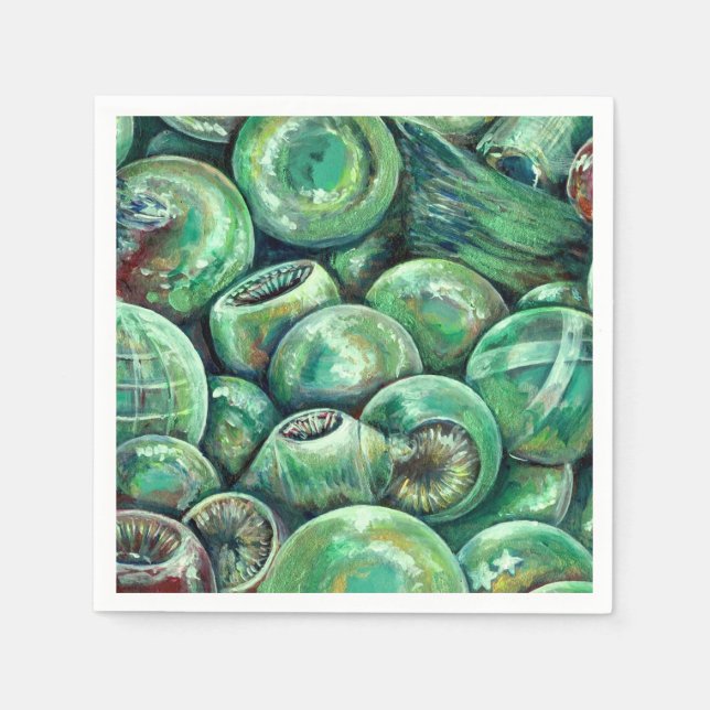 Green Christmas Balls Napkin (Front)