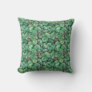Green Christmas Balls Throw Pillow