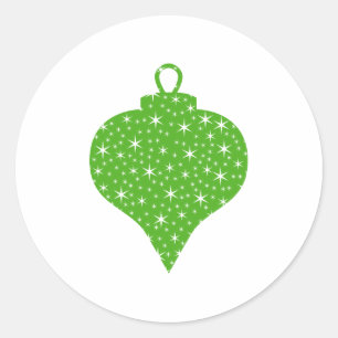 Green Christmas Bauble Design. Classic Round Sticker