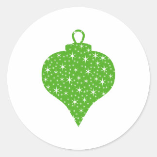 Green Christmas Bauble Design. Classic Round Sticker