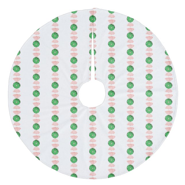 Green Christmas Candy Tree Skirt (Front)