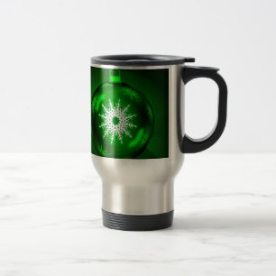 Green Christmas Decoration Ball Travel Mug