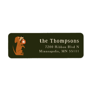 Green Christmas Dog Adresse de retour