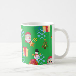 green christmas emoji coffee mug