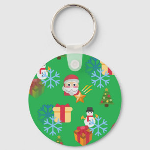 green christmas emoji keychain