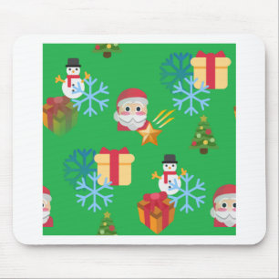 green christmas emoji mouse pad