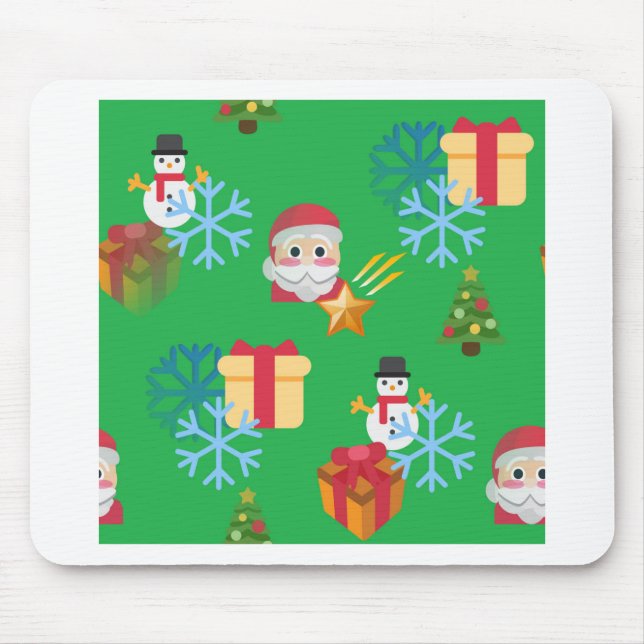 green christmas emoji mouse pad (Front)
