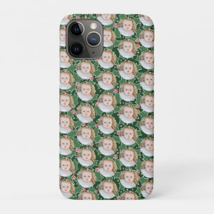 Green Christmas Floral Modern Family photo iPhone 11 Pro Case
