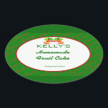 Green Christmas food label<br><div class="desc">Green Christmas Seasons greetings food label for jam jelly & cakes etc at www.zazzle.co.uk/blubush</div>
