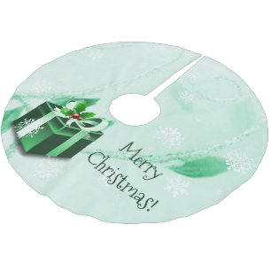 Green Christmas Gift Tree Skirt