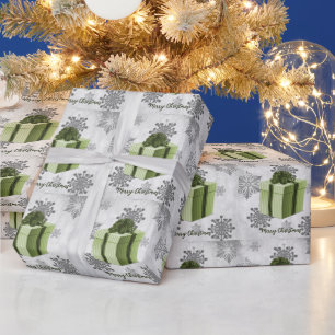 Green Christmas Gift Wrapping Paper