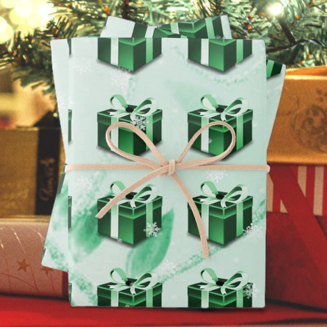Green Christmas Gift Wrapping Paper (Green Christmas Gift Wrapping Paper)