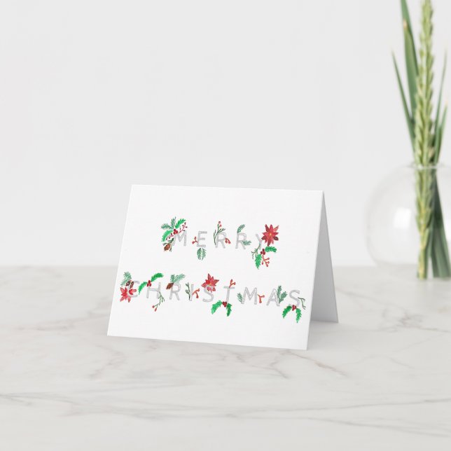Green Christmas Holiday Card (Front)