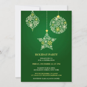 Green Christmas Holiday Party Invitation