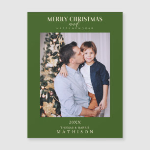 Green Christmas Modern Sophisticated Photo Family