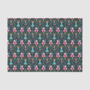 Green Christmas Nutcracker Pattern Tissue Paper