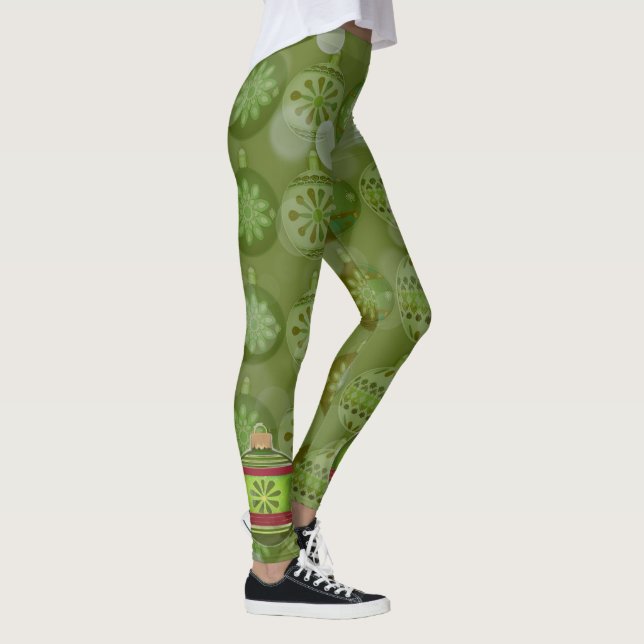 Green Christmas ornament  Leggings (Right)