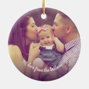 Green Christmas Ornament with personalized photo