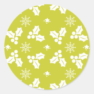Green Christmas Ornaments Classic Round Sticker