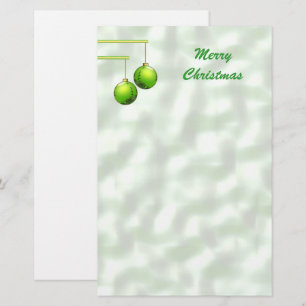 Green Christmas Ornaments Stationery