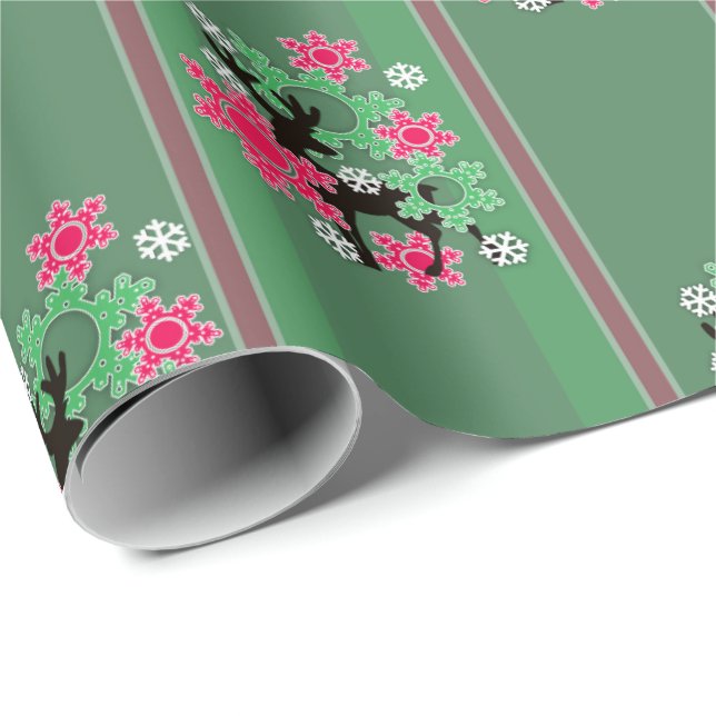 Green Christmas pattern, Christmas Wrapping Paper (Roll Corner)