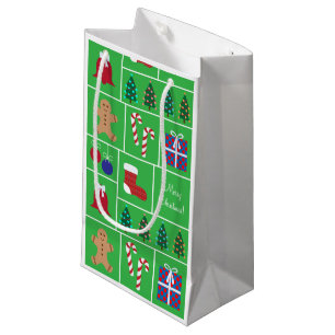 Green Christmas Pattern Small Gift Bag