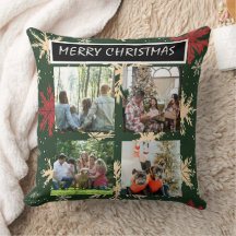 Green Christmas Patterns  4 Photo Collage