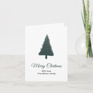 Green Christmas Pine Tree Folded Note Card