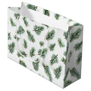 Green Christmas Pine Tree Large Gift Bag