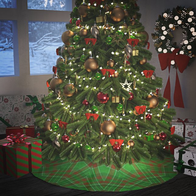 Green Christmas Plaid Brushed Polyester Tree Skirt (Creator Uploaded)