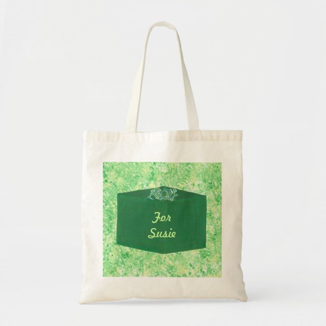 Green Christmas Present with Bow Personalized Bag (Front)